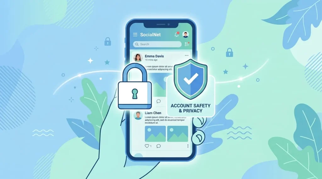Padlock and shield icon showing how to use Facebook privacy settings safely